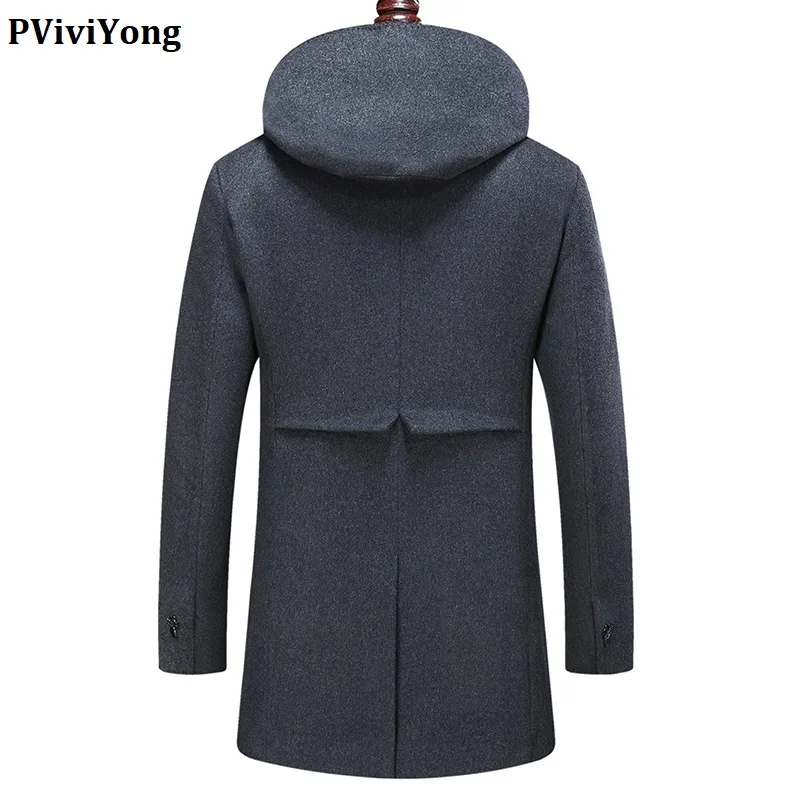 PViviYong new arrival winter high quality thicked liner wool coat men,hooded jacket men parka plus-size M-8XL 1988
