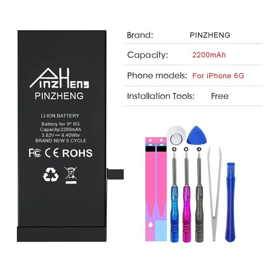 2200mAh For i6 PINZHENG высокое Capaciy Батарея для iPhone SE 6 Plus 6s плюс Замена аккумулятор для iPhone 6 плюс 6s Plus SE батареи - Цвет: 2200mAh For i6