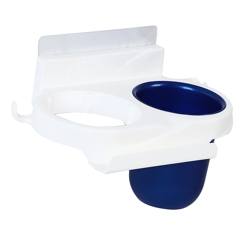 blue Multifunction Bathroom Wall-Mounted Suction Hair Dryer Comb Rack Holder Cup Shelf Stand PP Storage Organizer Strong Sucker - Цвет: blue