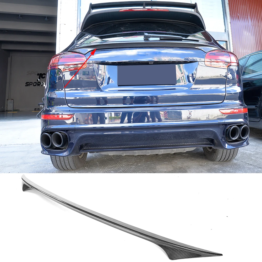 Задний спойлер из углеродного волокна на заказ для Porsche Cayenne 958 SUV 4 двери- GTS S Sport trunk trim sticker