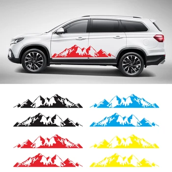 

2pcs Vinyl Mountain Tree Forest Decal Car Side Body Sticker Decoration Exterior Accessories For Camper RV Trailer 190*38CM