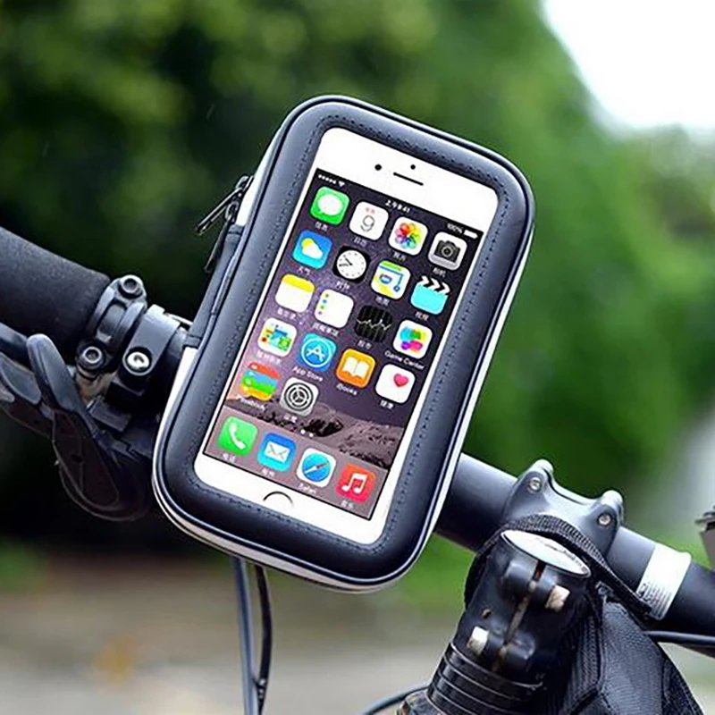 Bicycle Phone Holder Bag Holder Bike Motorcycle Anti-Drop Adjustable Clip Waterproof Cell Phone Bag for iPhone Xiaomi Cover Case