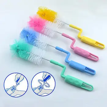 

2Pcs Rotatable Handle Baby Milk Bottle Brush Cup Glass Kitchen Cleaning Tool baby Milk Bottle cleaning tool baby gadget
