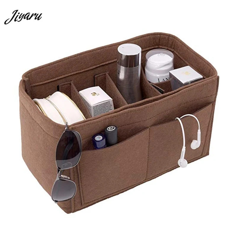 

Makeup Bag Organizer Felt Makeup Case Women Cosmetic Bag Handbag Insert Bag Case Multi-function for Ladies Travel Organizer