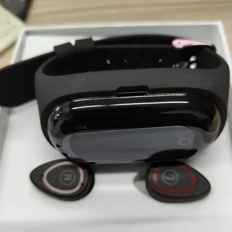 M1 color screen smart bracelet Bluetooth headset 2 in 1 wristband sleep heart rate blood pressure monitor with music headphones 