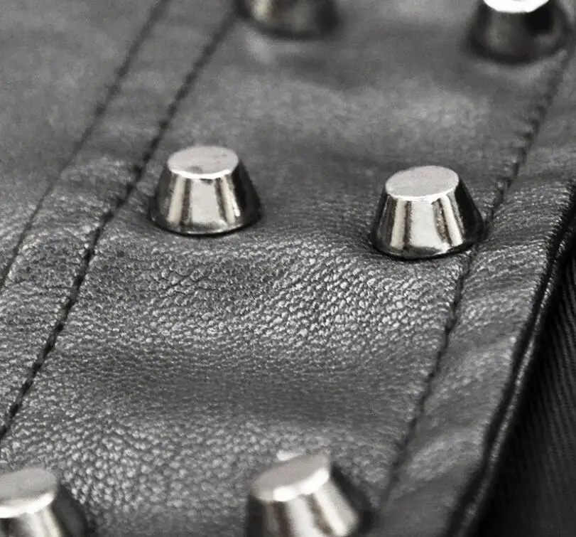 Мужской ночной клуб кожаный жилет с заклепками певец панк хип хоп куртка без