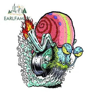 

EARLFAMILY 13cm x 11.3cm for Snails Vinyl Car Stickers Personality Windshield Refrigerator Air Conditioner Laptop Decals