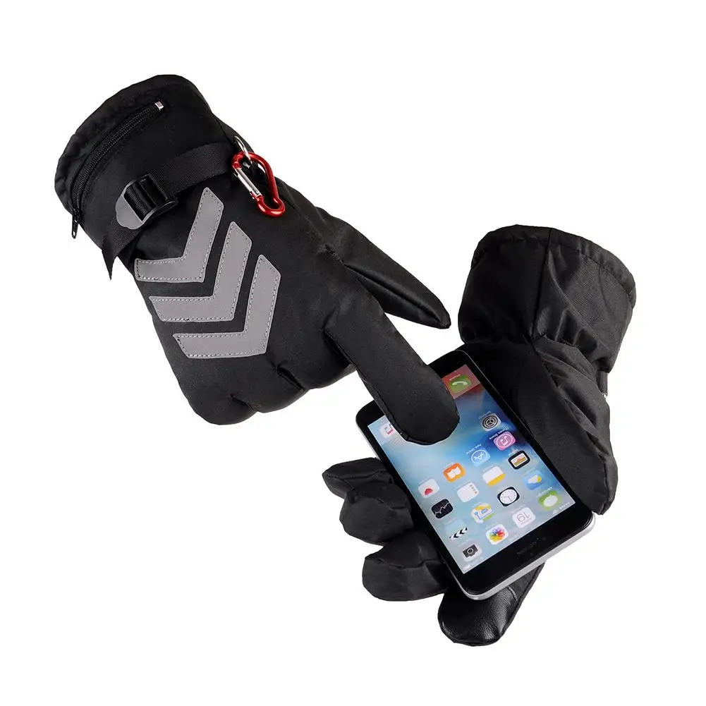 Новые перчатки с подогревом на батарейках водонепроницаемые изолированные ночной светоотражающий задний сенсорный экран мотоциклетные лыжные теплые перчатки