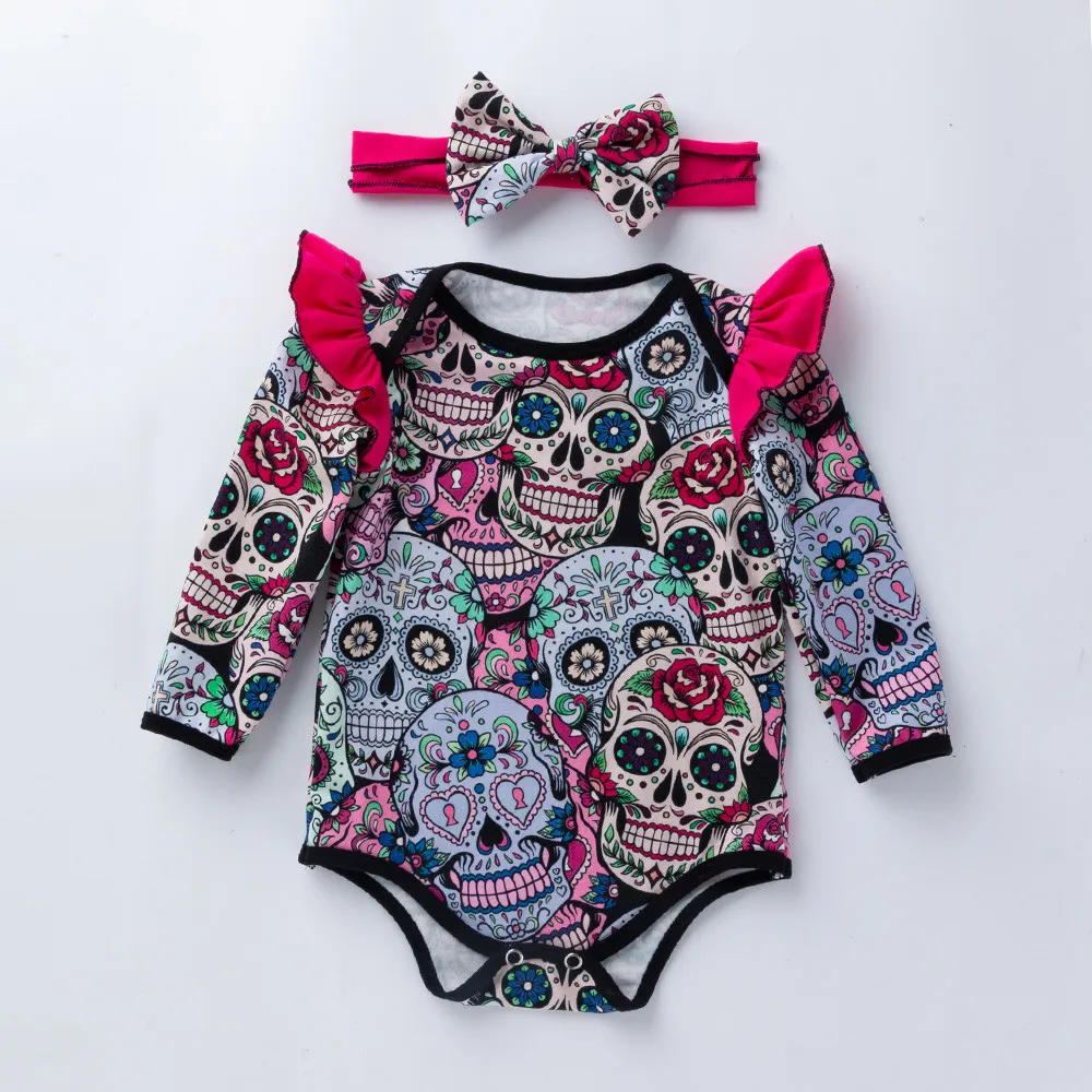 

Nerw Halloween Newborn Baby Romper Newborn Girls Cartoon Cotton Romper Long Sleeve Jumpsuit Clothes Fashion Halloween Clothing