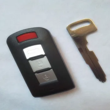 

DAKATU Smart Card 4 Buttons Remote Key Shell Case For Mitsubishi Lancer EX Outlander Pajero+Emergency key blade