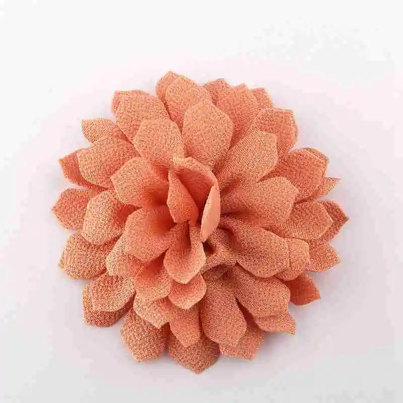120 шт 10,5 см 4," Большой лепесток высокое качество ткань цветы бутик для волос аксессуары многослойные волосы цветок для повязки на голову - Цвет: Peach