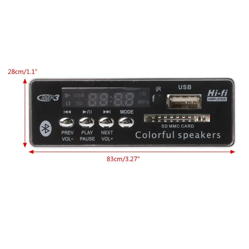 Черный SD USB FM магнитола с AUX MP3-плеером встроенный Автомобильный USB Bluetooth Hands-free MP3 декодер плата Модуль Замена аудио - Цвет: Черный
