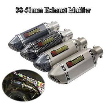 

Motorcycle Exhaust Muffler Tail Pipe 38-51mm Universal Exhaust Silencer Tips Tube With DB Killer Motorbike Modified Escape