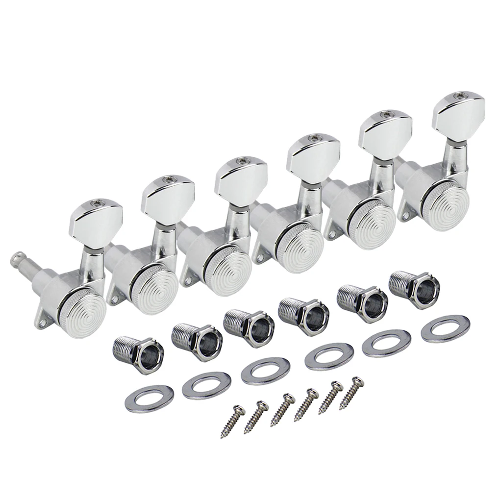 FLEOR 6L Locking Tuners Tuning Pegs Electric Guitar Machine Heads Gear