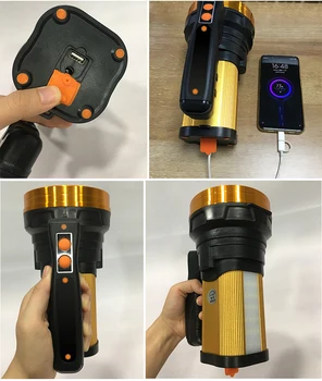 

11600 mAh super long battery life bright LED flashlight lantern searchlight 18650 rechargeable handheld spotlight flashlight