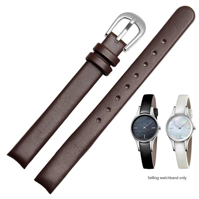 thumbnail image 1 of Correa de reloj de cuero genuino de alta calidad de 10 mm para correa de reloj K43231/K43232 K43235 K4323130 K4323209 Pulsera de arco patentado para mujer, 1 of 5