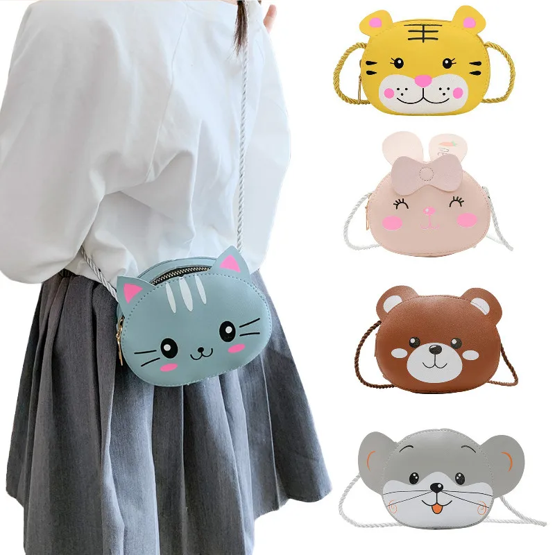Bolso de hombro de piel sintética para niños y niñas, bandolera cruzada, Mini monedero