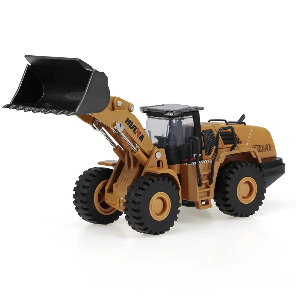 

1714 1:50 HUINA Die-Cast Alloy Bulldozer Engineering Truck Static Model Construction Vehicle Educational Toys for Children Kids