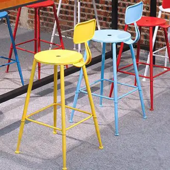 

Iron bar chair retro American bar stool home bar stool solid wood high stool creative old industrial wind