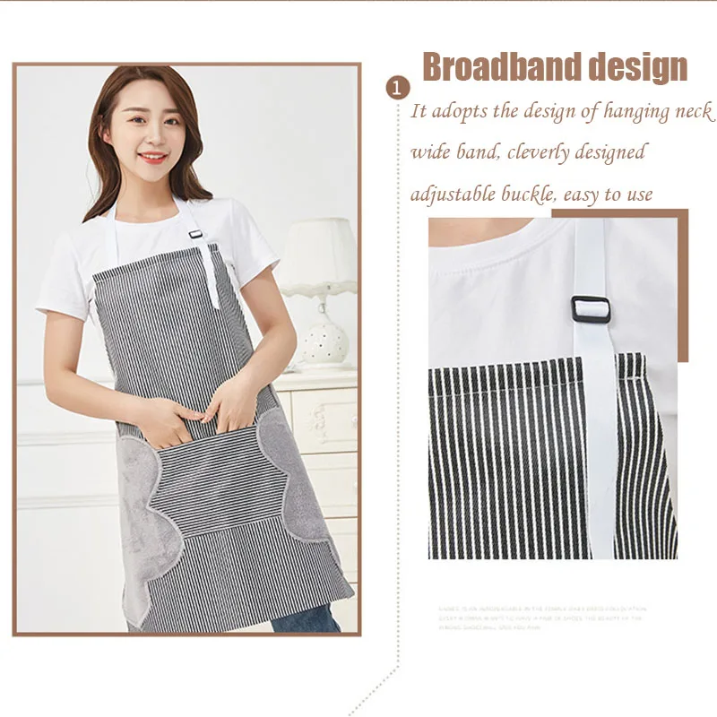 Home Cooking Baking Apron For Kitchen Cafe Shop BBQ Waterproof Dustproof Anti-oil Antifouling Kitchen Apron Women AbsorbentTowel