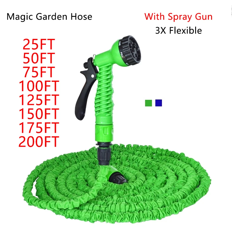 25FT-100FT Garden Hose Expandable Magic Flexible Water Hose EU Hose Plastic Hoses Pipe With Spray Gun To Watering Hot Selling irrigation line repair kit