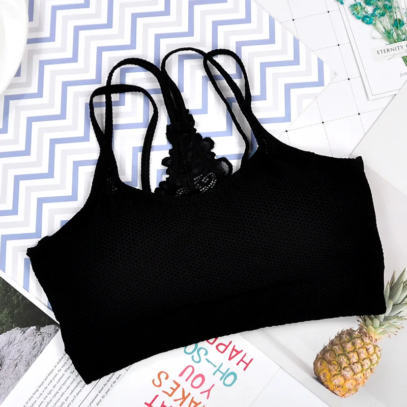 

Autumn Women Lace Bralette Korean Style Fashion Deep V Wireless Bra Crop Top Famale Backless Lingerie Sujetador Deportivo