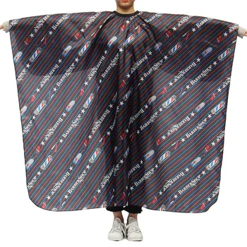 

Black Pattern Black Waterproof Hairdressing Cape Wrap Gown Apron Barber Hairdresser Hair Cutting Cloth Styling Tools