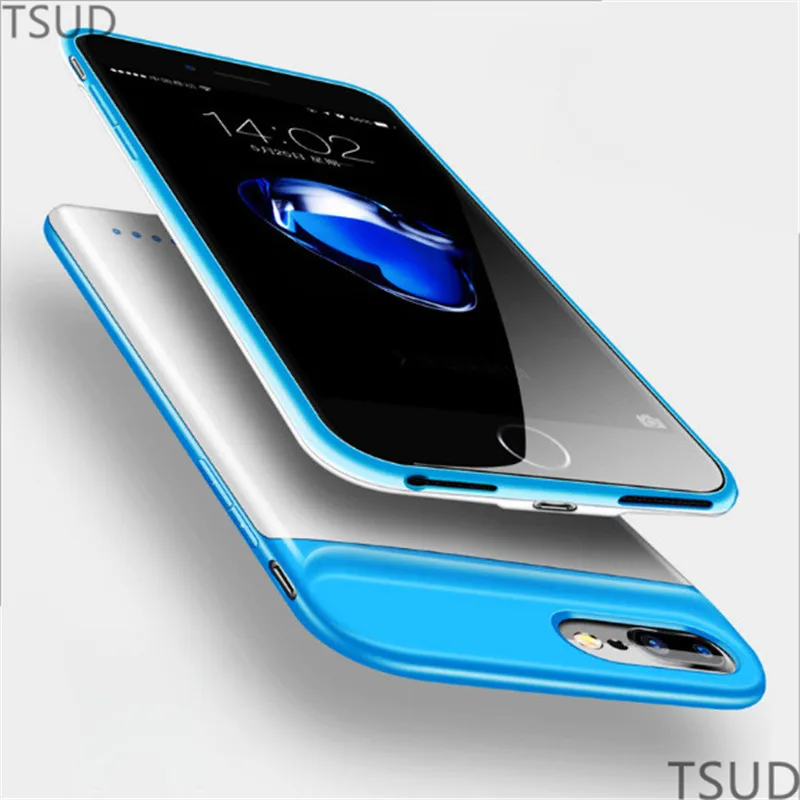 

5000mah external wireless charger case for iphone 6 6s 7 8 plus portable battery charging cover for iphone 6 6s 7 8 plus 2 in 1