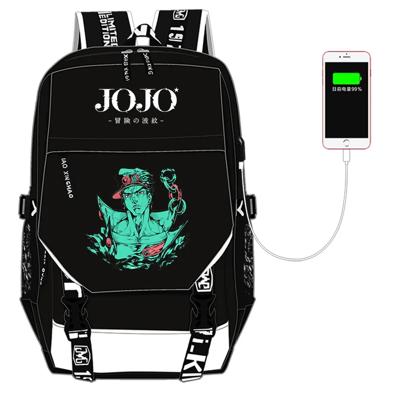 JoJo невероятное приключение Леоне abbacchio нейлон школьные рюкзаки для девочек-подростков, зарядка через usb ноутбук рюкзак из парусины школьная сумка для путешествий - Цвет: I