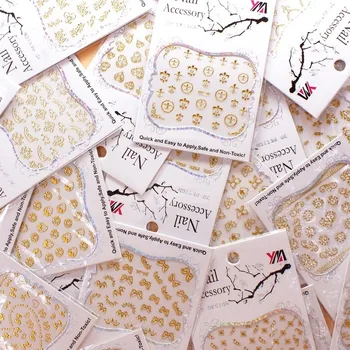 

Nail Stickers Bronzing Nail Decals 3D Three-dimensional Nail Stickers A Variety of Patterns Mixed DIY Nail Art Decoration