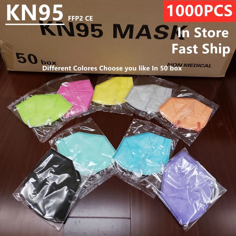 Kangmake Diverso Colore Indipendente 1000 Pz Kn95 Maschera Bocca Mascherine Fpp2 Certificato Mascarillas Ffp2 De Colores Surtidos Ce