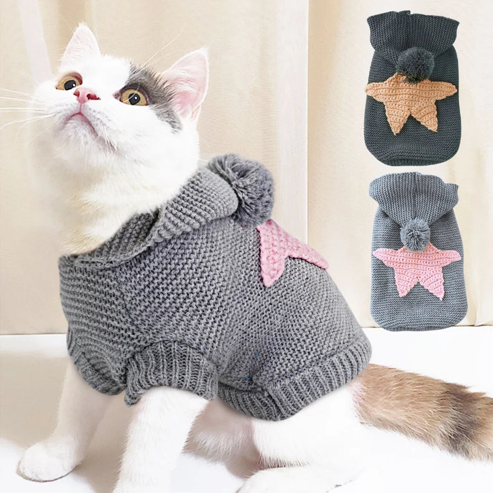 Smoro Pet Cat Dog Sweater,Warm Dog Jumpers Cat Clothes,Fleece Pet Coat for Puppy Dog