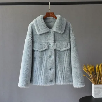 

Fur Real 2020 New Coat Women Winter Jacket Sheep Shearing 100% Wool Fur Coats and Jackets korean Manteau Femme L9019 KJ3485