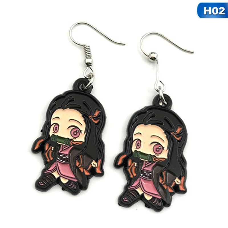 Японское аниме Demon Slayer косплей реквизит Kimetsu No Yaiba Tanjirou Kamado 1 пара сережек Косплей Аксессуары