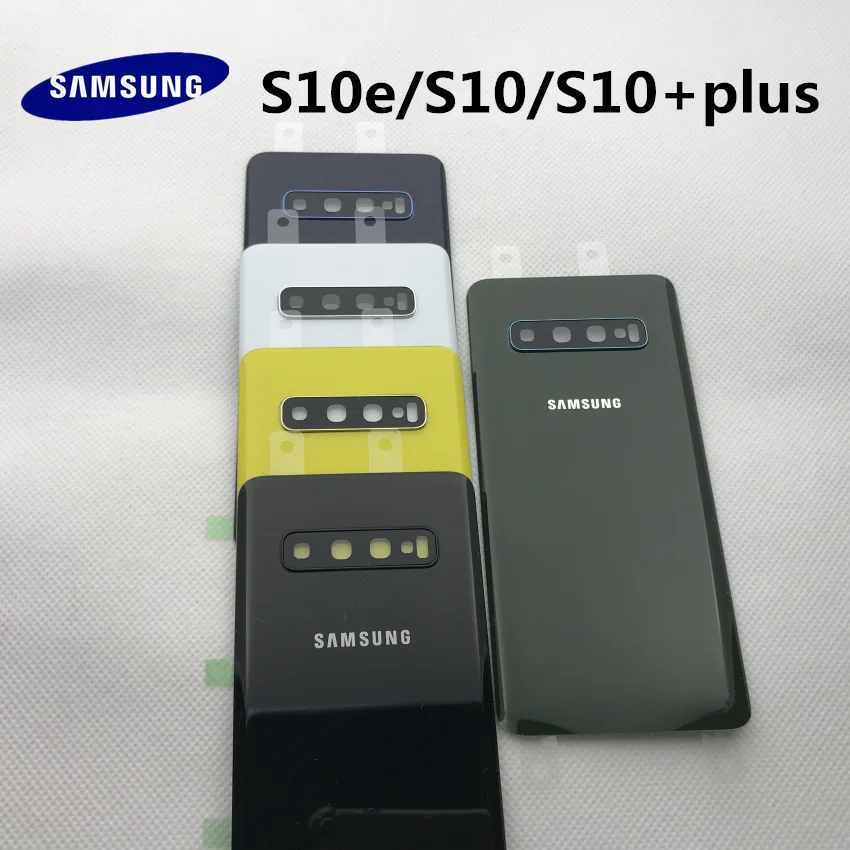 Чехол для samsung Galaxy S10e G973 S10 G970 S10+ plus G975, Задняя стеклянная крышка для батареи, чехол на заднюю дверь с наклейкой+ Инструменты