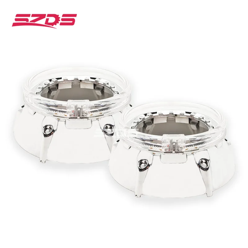 with angel eyes SZDS автомобильный Стайлинг 3,0 дюймов светодиодный фонарь для бега Angel eyes Bi Xenon проектор Объектив кожух для Koito q5 Hella 3r 5 DIY Модифицированная маска капота - Цвет: with angel eyes