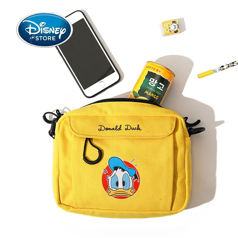 

Disney Shoulder Bag Cartoon Mickey Donald Duck Men Women Fashion Portable Canvas Messenger Chest Bag Mobile Phone Storage Bags