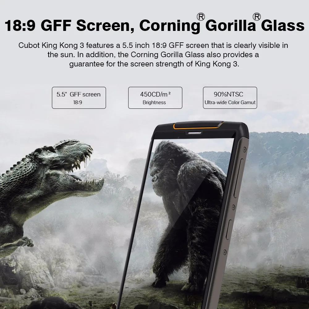 Cubot King Kong 3 Android 8,1 4 Гб+ 64 Гб IP68 Водонепроницаемый NFC Смартфон MT6763T Восьмиядерный 5,5 дюймов Быстрая зарядка 16 МП type-C 6000 мАч