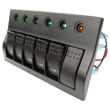 

2020 Hot 6 Gang Waterproof Boat Rocker Switch Panel Marine LED Indicator Circuit Breakers Brand New And High Quality