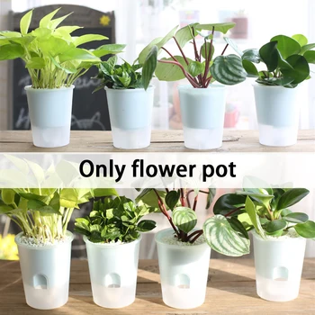 

Seedling Decoration Double-layer Gifts Plastic Balcony Self Watering Nursery Planter Container Home Indoor Flower Pot Desktop