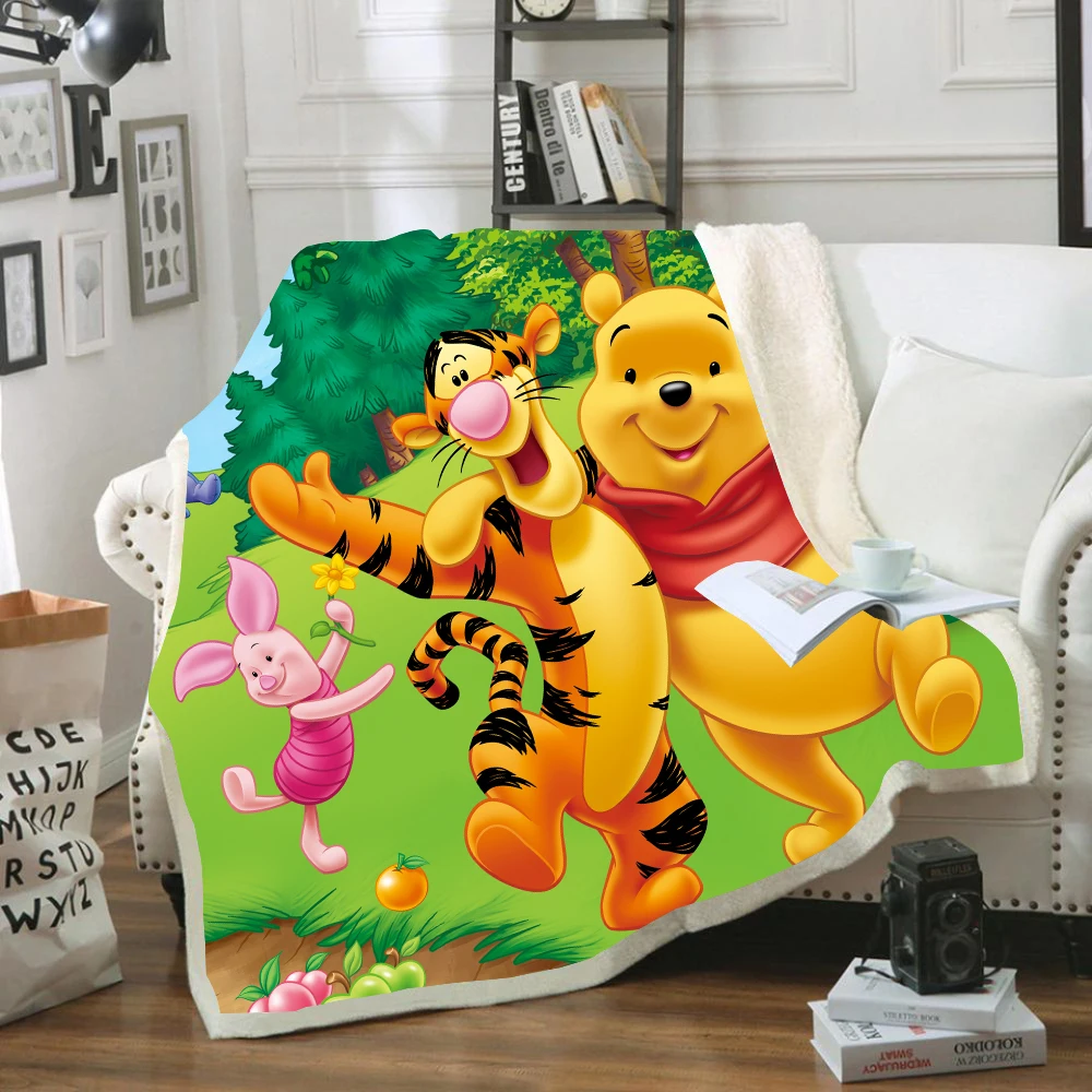 150x200cm Disney Winnie Bear Pet Tigger Dumbo Baby Plush Blanket Throw Sofa Bed Cover Throws for Kids Boys Girls Children Gifts | Дом и сад