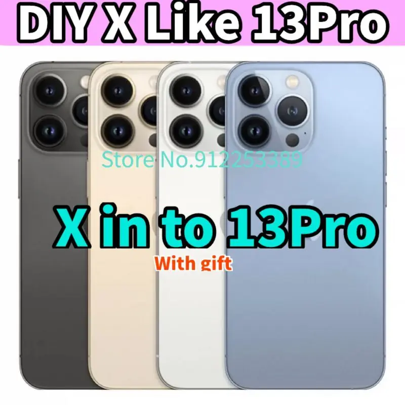 Для iPhone xr как 13 Pro задняя крышка DIY Корпус для xrlike iphone XR до 13Pro подарок | Мобильные