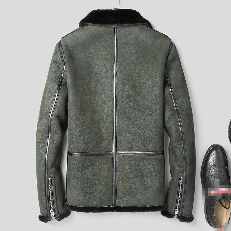 

Genuine Leather Winter Jacket Real Sheepskin Coat for Men Natural Wool Fur Warm Coats Plus Size L12-4000 Y1625