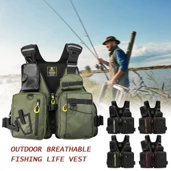 2021 Waterproof Life Jacket Fishing Vest Photography Reflective Life Vest Multi Pockets Fishing Survival Backpack Safety Jacket