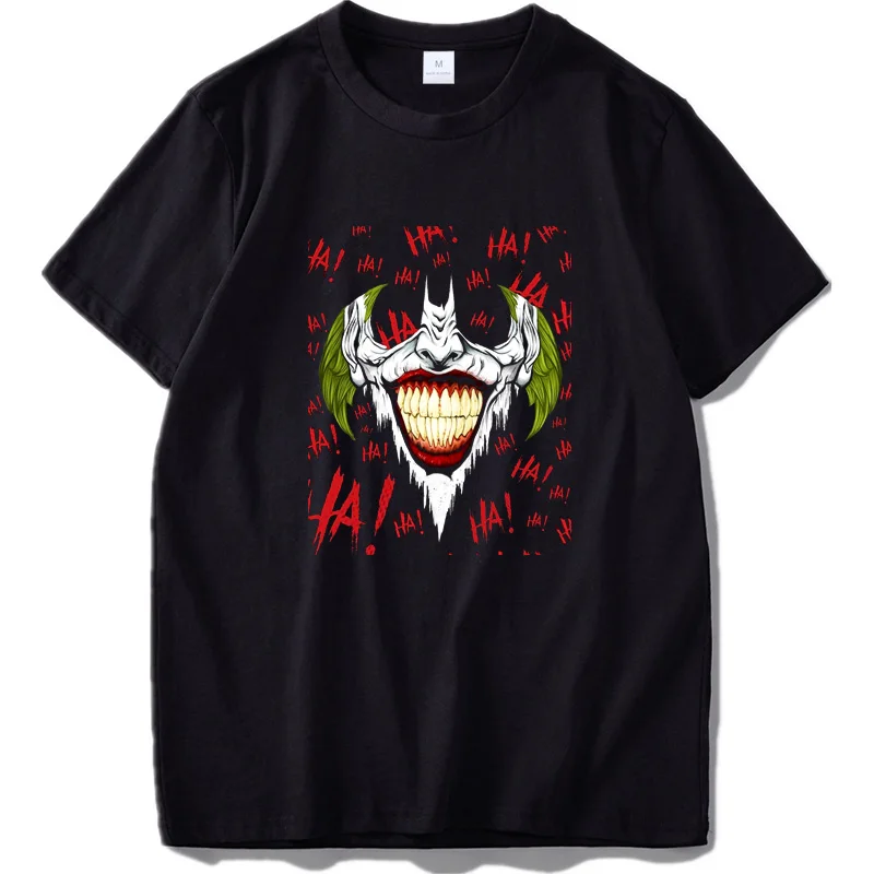 Joker T shirt Pennywise Why So Serious Cool Digital Print Black Short Sleeved 1005 Cotton Clown T shirt EU Size