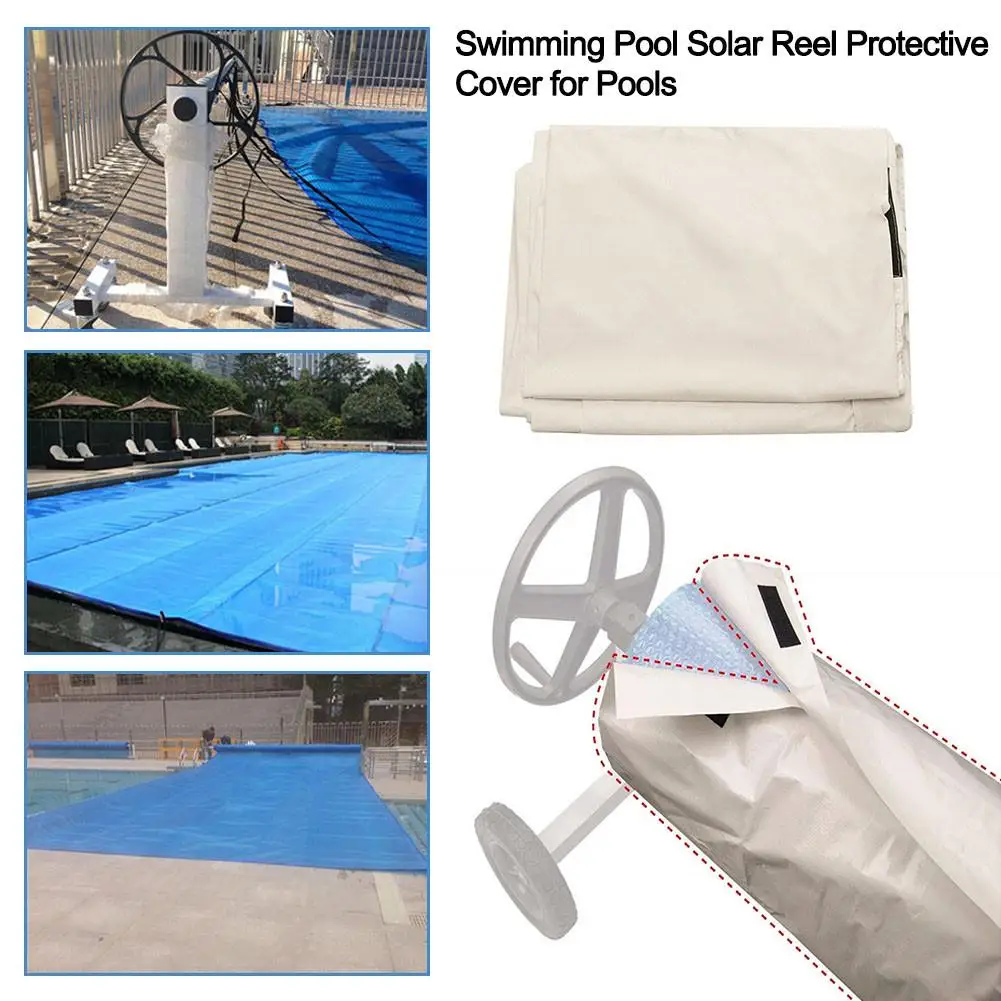 Newest Swimming Pool Cover Solar Blanket Reel Protective Cover Waterproof Sun-screen Cover #CW