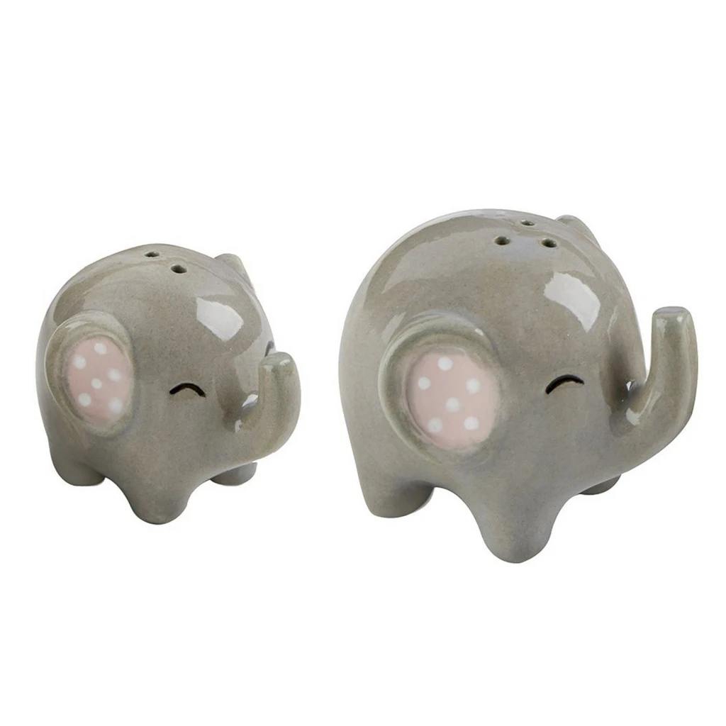 Ceramic Salt and Pepper Shaker, Elephant Cartoon Spice Container Wedding Party Favor Tabletop Animal Decoration Spice Jar