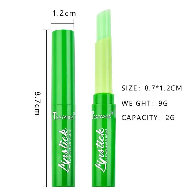 1Pcs TEAYASON Portable Aloe Vera Lip Balm Moisturizing Color Long Lipstick Tubes Lipstick Lipstick Lasting Changing