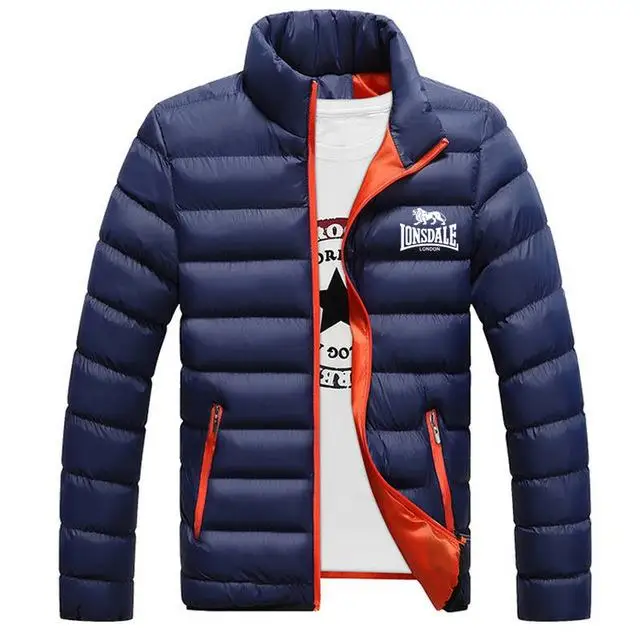 Мужская повседневная одежда Lonsdale на молнии, модные жаккардовые толстовки с капюшоном, флисовая куртка Solomon, осенние толстовки, Осеннее зимнее пальто - Цвет: navy blue -  B