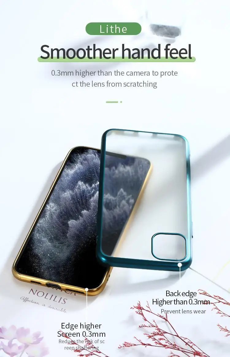 Чехол для телефона iPhone 11 Pro Max X XS Max XR, мягкий силиконовый чехол для iPhone 7 8 6 6S Plus, матовый гальванический прозрачный чехол